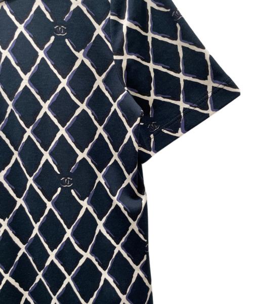 CHANEL（シャネル）CHANEL (シャネル) ココマーク ノーカラーロングシャツ ネイビー サイズ:34の古着・服飾アイテム