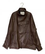WHITE MOUNTAINEERING×Schottホワイトマウンテ二アニング×ショット）の古着「SHEEP LEATHER RIDER'S JACKET」｜ブラウン