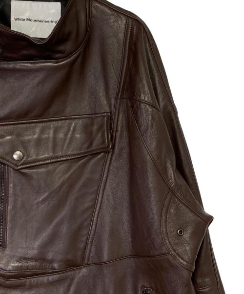 WHITE MOUNTAINEERING（ホワイトマウンテ二アニング）WHITE MOUNTAINEERING (ホワイトマウンテ二アニング) Schott (ショット) SHEEP LEATHER RIDER'S JACKET ブラウン サイズ:XXLの古着・服飾アイテム
