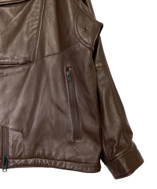 WHITE MOUNTAINEERING（ホワイトマウンテ二アニング）WHITE MOUNTAINEERING (ホワイトマウンテ二アニング) Schott (ショット) SHEEP LEATHER RIDER'S JACKET ブラウン サイズ:XXLの古着・服飾アイテム