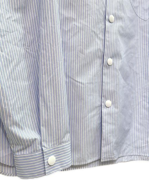 PRADA（プラダ）PRADA (プラダ) フーディー パーカー シャツ ブルー×ホワイト サイズ:Mの古着・服飾アイテム