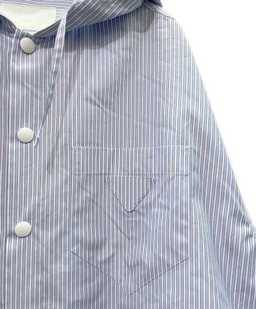 PRADA（プラダ）PRADA (プラダ) フーディー パーカー シャツ ブルー×ホワイト サイズ:Mの古着・服飾アイテム
