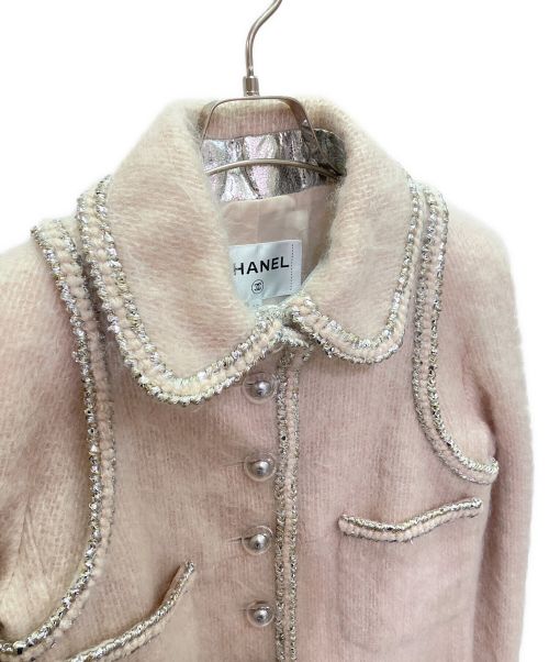 CHANEL（シャネル）CHANEL (シャネル) モヘア混 ツイードジャケット ピンク サイズ:38の古着・服飾アイテム