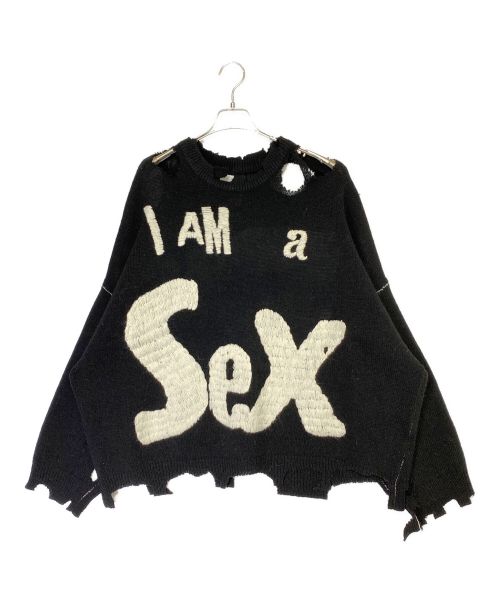 SAINT MICHAEL（セントマイケル）SAINT MICHAEL (セントマイケル) SEX PISTOLS (セックスピストルズ) SP_CREW KNT / I AM A / BLACK ブラック サイズ:XLの古着・服飾アイテム