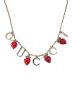 GUCCI (グッチ) ストロベリーモチーフネックレス シルバー×レッド サイズ:-：40000円