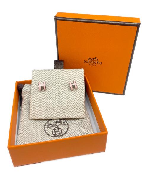 HERMES（エルメス）HERMES (エルメス) ポップアッシュ Hミニ ピアス サーモンピンク×シルバー サイズ:MINI/ミニの古着・服飾アイテム