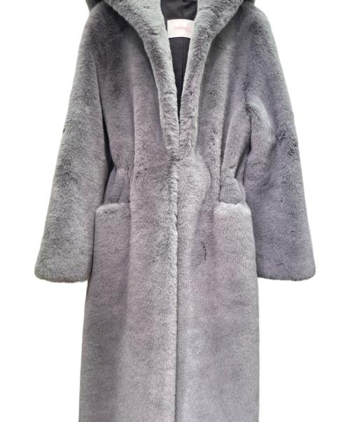 LEMONPLET（レモンプレット）LEMONPLET (レモンプレット) ロングファーコート グレー サイズ:Mの古着・服飾アイテム