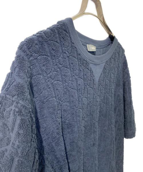 Dior（ディオール）Dior (ディオール) オブリーク テリーコットン ジャカードTシャツ ネイビー サイズ:Ｌの古着・服飾アイテム