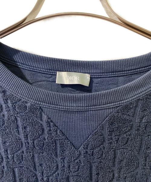 Dior（ディオール）Dior (ディオール) オブリーク テリーコットン ジャカードTシャツ ネイビー サイズ:Ｌの古着・服飾アイテム