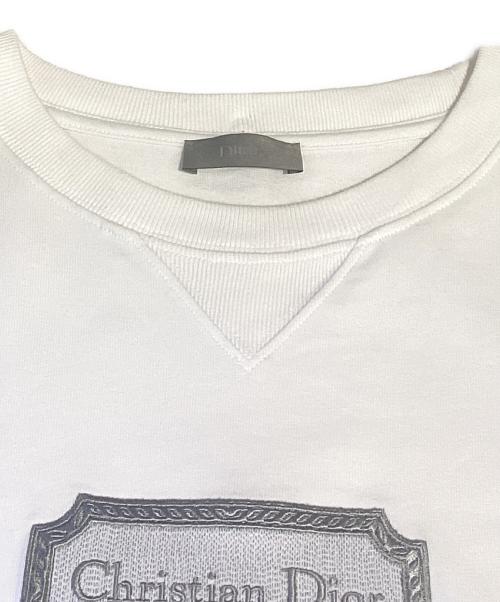Dior（ディオール）Dior (ディオール) ロゴ刺繍半袖Tシャツ ホワイト サイズ:Ｌの古着・服飾アイテム
