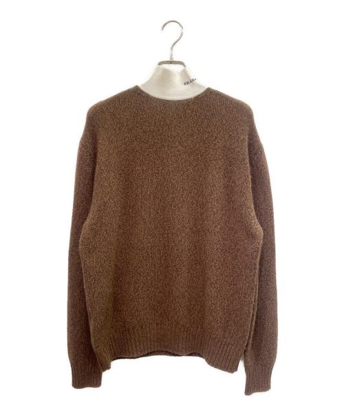 PRADA（プラダ）PRADA (プラダ) ウールカシミヤハイネックニット ブラウン×ホワイト サイズ:38の古着・服飾アイテム