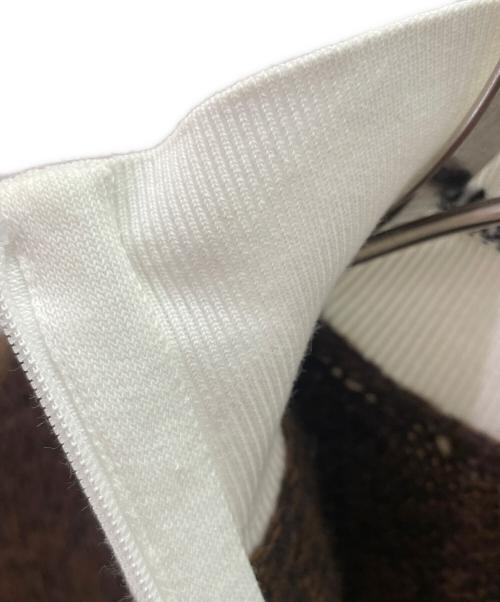 PRADA（プラダ）PRADA (プラダ) ウールカシミヤハイネックニット ブラウン×ホワイト サイズ:38の古着・服飾アイテム