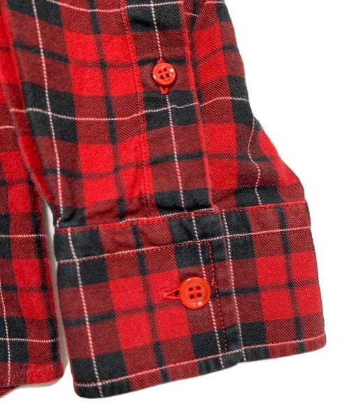 BALENCIAGA（バレンシアガ）BALENCIAGA (バレンシアガ) バックロゴ ロングスリーブチェックシャツ レッド サイズ:37の古着・服飾アイテム