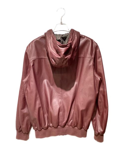 GUCCI（グッチ）GUCCI (グッチ) フード付きレザージャケット ボルドー サイズ:50の古着・服飾アイテム