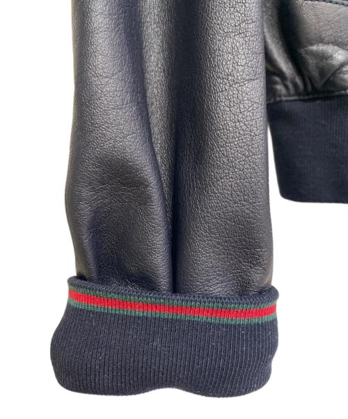 GUCCI（グッチ）GUCCI (グッチ) シングルライダースジャケット ネイビー サイズ:48の古着・服飾アイテム