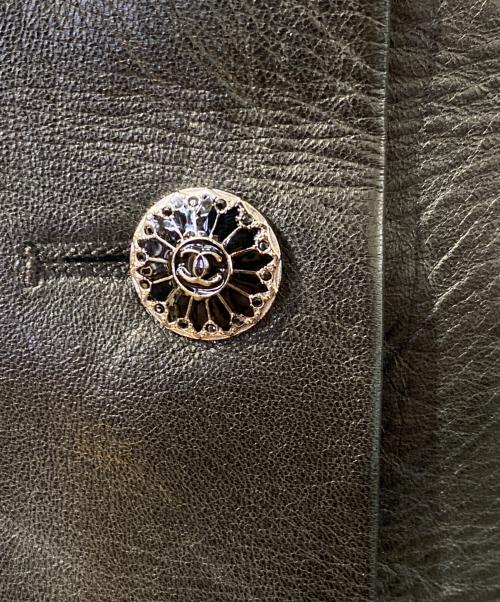 CHANEL（シャネル）CHANEL (シャネル) ラムレザースカート ブラック サイズ:34の古着・服飾アイテム