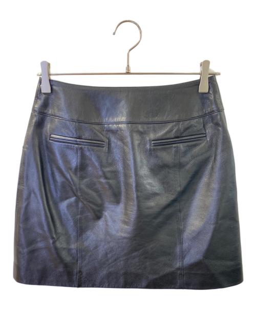 CHANEL（シャネル）CHANEL (シャネル) ラムレザースカート ブラック サイズ:34の古着・服飾アイテム