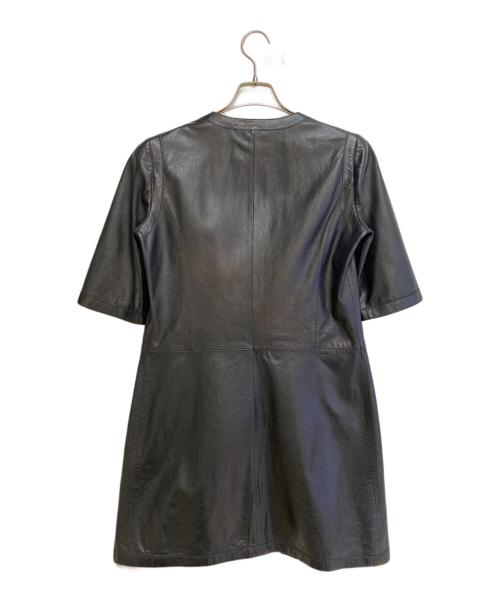 CHANEL（シャネル）CHANEL (シャネル) レザーショートスリーブコート ブラック サイズ:38の古着・服飾アイテム