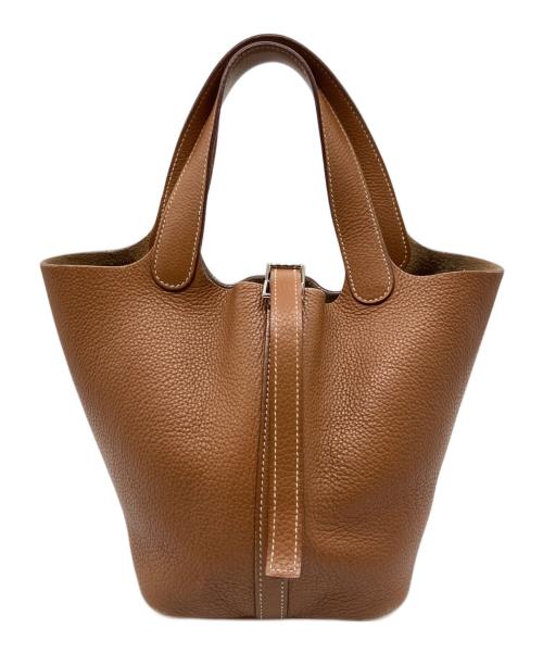 HERMES（エルメス）HERMES (エルメス) ピコタン PM/シルバー金具/ゴールド/トリヨンクレマンス/□K刻印:2007年 ゴールド サイズ:PMの古着・服飾アイテム