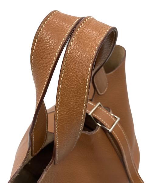 HERMES（エルメス）HERMES (エルメス) ピコタン PM/シルバー金具/ゴールド/トリヨンクレマンス/□K刻印:2007年 ゴールド サイズ:PMの古着・服飾アイテム