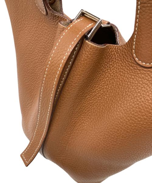 HERMES（エルメス）HERMES (エルメス) ピコタン PM/シルバー金具/ゴールド/トリヨンクレマンス/□K刻印:2007年 ゴールド サイズ:PMの古着・服飾アイテム