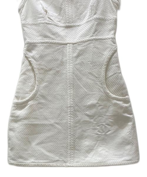 CHANEL（シャネル）CHANEL (シャネル) コットンノースリーブワンピース ホワイト サイズ:34の古着・服飾アイテム
