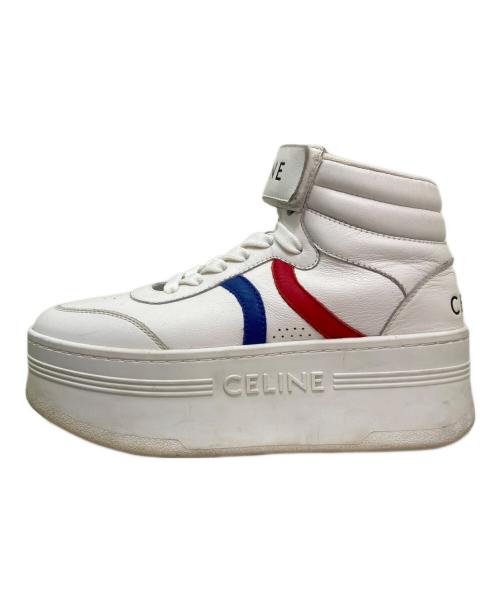 CELINE（セリーヌ）CELINE (セリーヌ) トリコロールトリオンフプラットフォームレザースニーカー ホワイト サイズ:35の古着・服飾アイテム