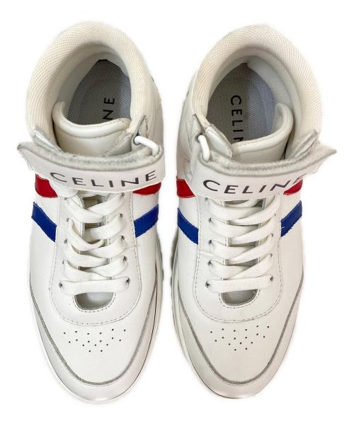 CELINE（セリーヌ）CELINE (セリーヌ) トリコロールトリオンフプラットフォームレザースニーカー ホワイト サイズ:35の古着・服飾アイテム
