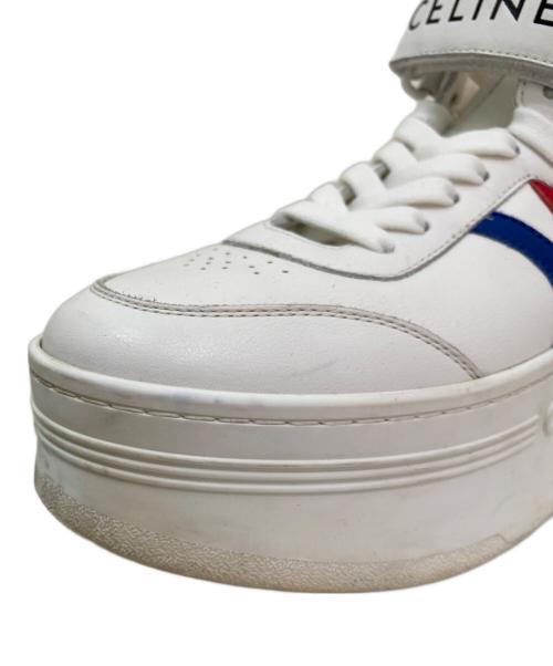 CELINE（セリーヌ）CELINE (セリーヌ) トリコロールトリオンフプラットフォームレザースニーカー ホワイト サイズ:35の古着・服飾アイテム