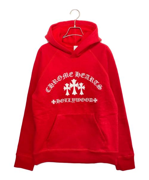 CHROME HEARTS（クロムハーツ）CHROME HEARTS (クロムハーツ) SAILIN ON HD PLVR 刺繍プルオーバーパーカー レッド サイズ:Mの古着・服飾アイテム