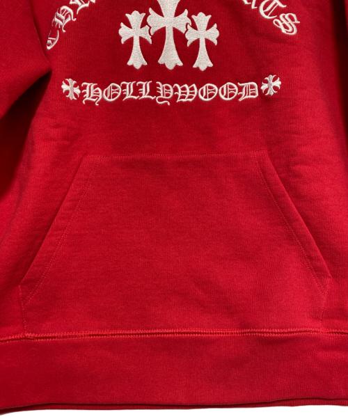 CHROME HEARTS（クロムハーツ）CHROME HEARTS (クロムハーツ) SAILIN ON HD PLVR 刺繍プルオーバーパーカー レッド サイズ:Mの古着・服飾アイテム