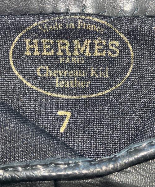 HERMES（エルメス）HERMES (エルメス) レザー手袋 ブラックの古着・服飾アイテム