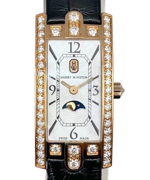 HARRY WINSTON（ハリーウィンストン）HARRY WINSTON Avenue Mini Moon Phase アヴェニューCミニ ムーンフェイズ ベゼルダイヤ Ref.AVCQMP16RR001  シェル文字盤 サイズ:mini/ミニ/15.5mm×31.2mmの古着・服飾アイテム