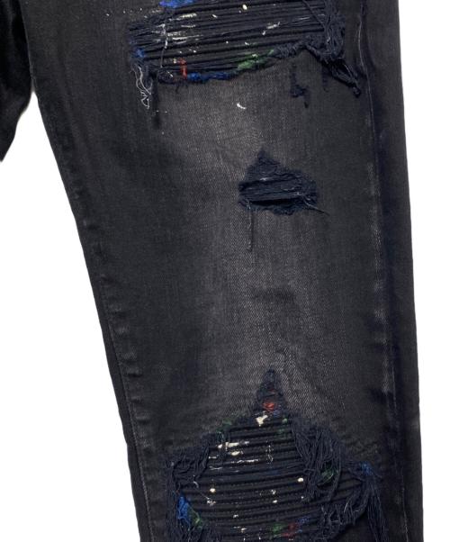 AMIRI（アミリ）AMIRI (アミリ) ペイントスキニーパンツ ブラック サイズ:30の古着・服飾アイテム