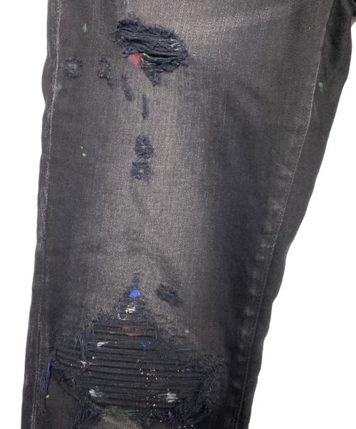 AMIRI（アミリ）AMIRI (アミリ) ペイントスキニーパンツ ブラック サイズ:30の古着・服飾アイテム