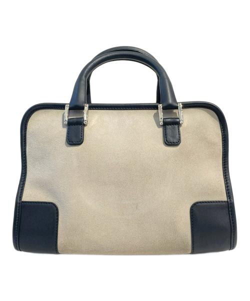 LOEWE（ロエベ）LOEWE (ロエベ) アマソナ28/アナグラムロゴスウェードバッグ/ハンドバッグ ベージュ×ブラック サイズ:28の古着・服飾アイテム