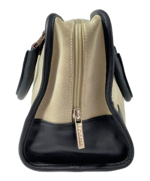 LOEWE（ロエベ）LOEWE (ロエベ) アマソナ28/アナグラムロゴスウェードバッグ/ハンドバッグ ベージュ×ブラック サイズ:28の古着・服飾アイテム