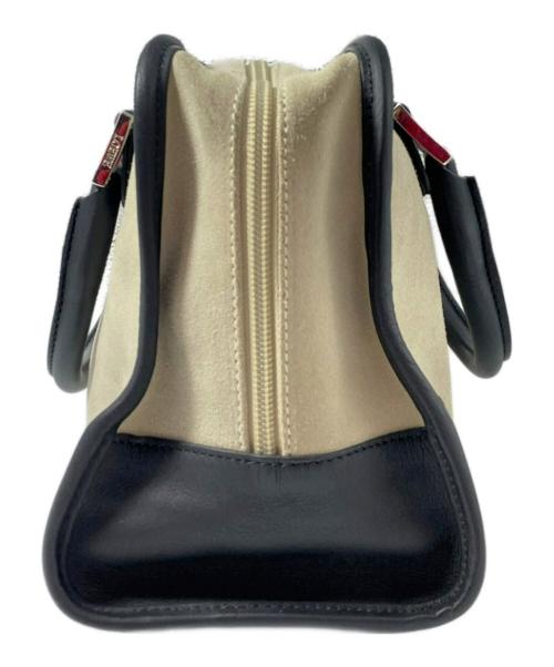 LOEWE（ロエベ）LOEWE (ロエベ) アマソナ28/アナグラムロゴスウェードバッグ/ハンドバッグ ベージュ×ブラック サイズ:28の古着・服飾アイテム