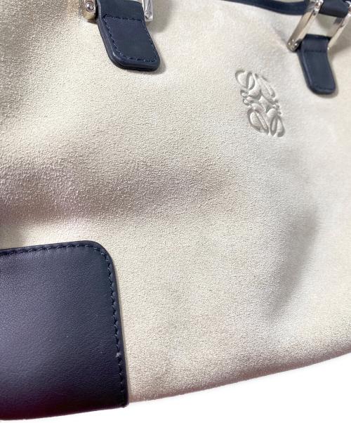 LOEWE（ロエベ）LOEWE (ロエベ) アマソナ28/アナグラムロゴスウェードバッグ/ハンドバッグ ベージュ×ブラック サイズ:28の古着・服飾アイテム