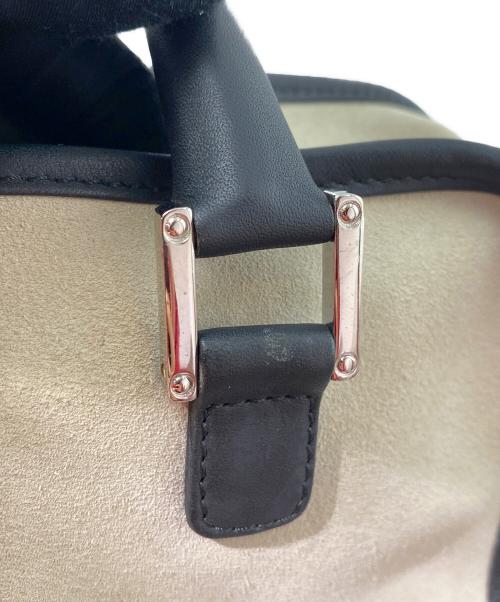 LOEWE（ロエベ）LOEWE (ロエベ) アマソナ28/アナグラムロゴスウェードバッグ/ハンドバッグ ベージュ×ブラック サイズ:28の古着・服飾アイテム