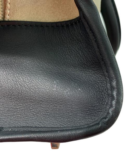 LOEWE（ロエベ）LOEWE (ロエベ) アマソナ28/アナグラムロゴスウェードバッグ/ハンドバッグ ベージュ×ブラック サイズ:28の古着・服飾アイテム