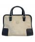 LOEWE（ロエベ）の古着「アマソナ28/アナグラムロゴスウェードバッグ/ハンドバッグ」｜ベージュ×ブラック