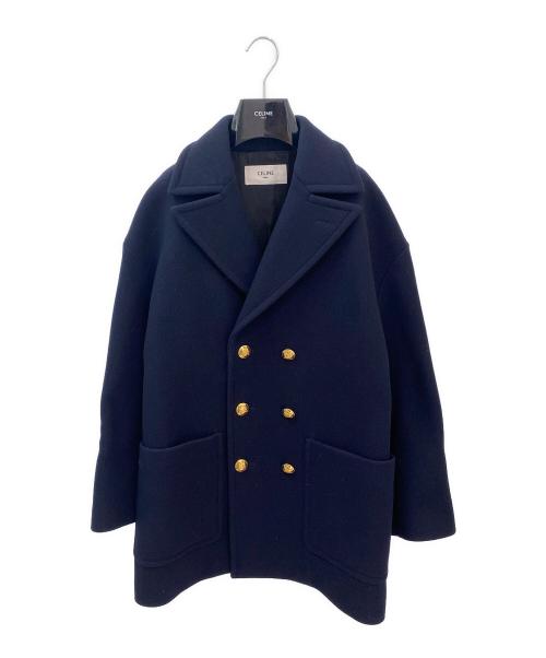 CELINE（セリーヌ）CELINE (セリーヌ) ダブル金ボタンコート/Pコート ネイビー サイズ:36の古着・服飾アイテム