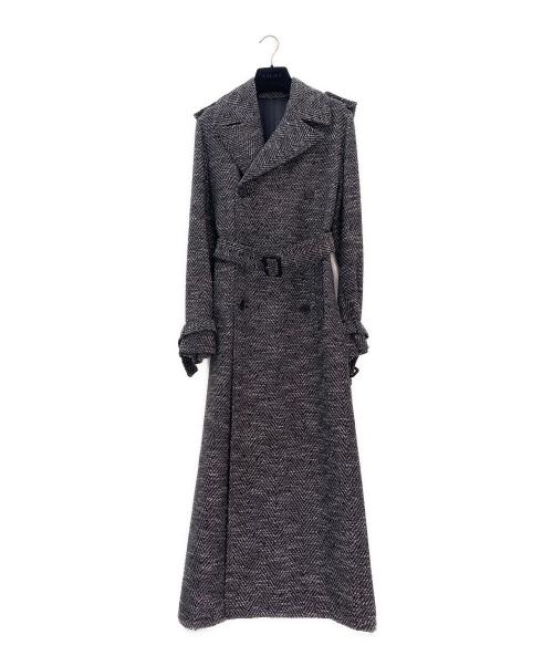 CELINE（セリーヌ）CELINE (セリーヌ) コットン×ウール ロングトレンチコート グレー サイズ:34の古着・服飾アイテム