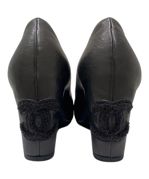 CHANEL（シャネル）CHANEL (シャネル) コルクトゥヒールパンプス ブラック サイズ:371/2の古着・服飾アイテム