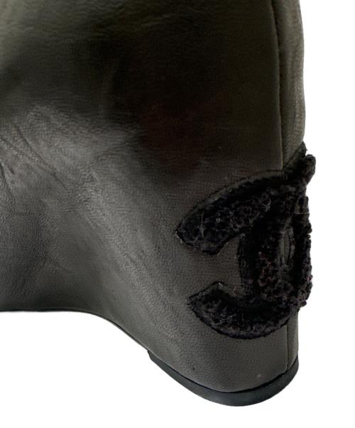 CHANEL（シャネル）CHANEL (シャネル) コルクトゥヒールパンプス ブラック サイズ:371/2の古着・服飾アイテム