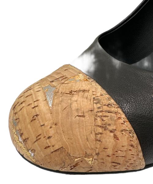 CHANEL（シャネル）CHANEL (シャネル) コルクトゥヒールパンプス ブラック サイズ:371/2の古着・服飾アイテム