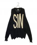 SAINT MICHAELセントマイケル）の古着「WOOL SWTER SIN」｜ブラック