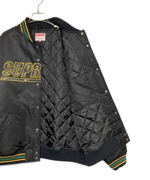 SUPREME（シュプリーム）SUPREME (シュプリーム) MITCHELL & NESS (ミッチェルアンドネス) Camo Logo Varsity Jacket ブラック サイズ:XLの古着・服飾アイテム