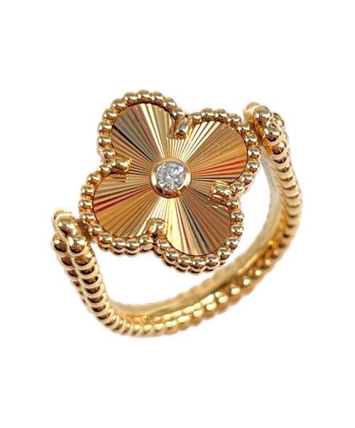 VAN CLEEF & ARPELS（ヴァンクリーフ＆アーペル）VAN CLEEF & ARPELS (ヴァンクリーフ＆アーペル) リバーシブルリング カーネリアン/ギヨシェ1Pダイヤ サイズ:50/9号の古着・服飾アイテム